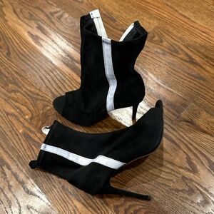 BURJU Speechless Ankle Bootie Open Toe Stretch Ankle Boots | Black 12